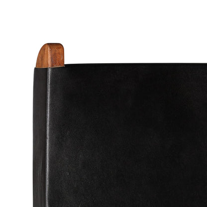 Skládací Relaxační Židle Černá Pravá Kůže