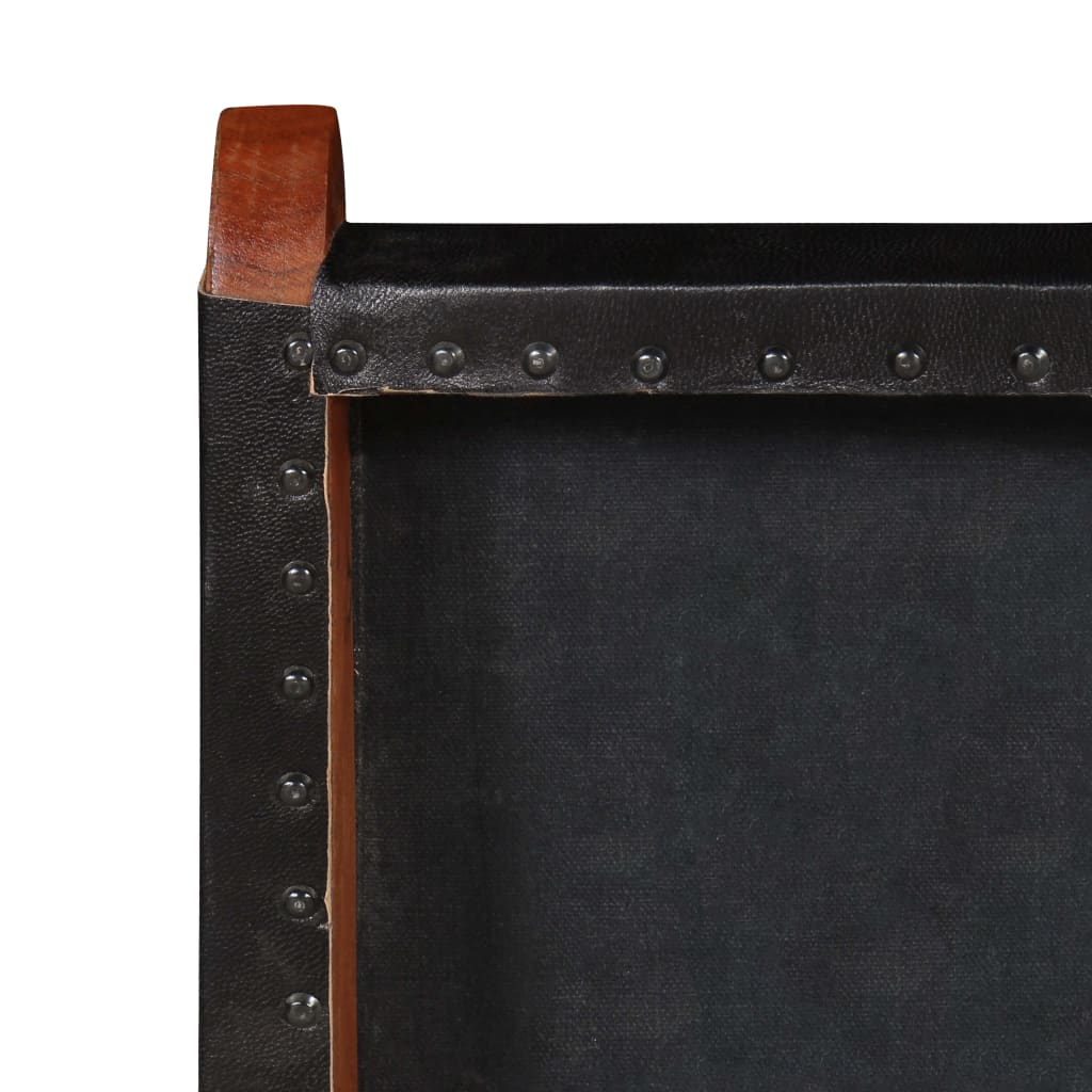 Skládací Relaxační Židle Černá Pravá Kůže