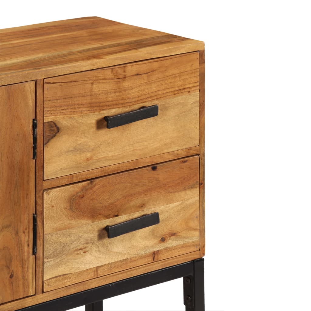 Příborník Masivní Akáciové Dřevo 110 X 30 X 70 Cm Hnědý