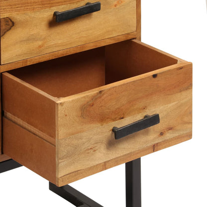 Příborník Masivní Akáciové Dřevo 110 X 30 X 70 Cm Hnědý