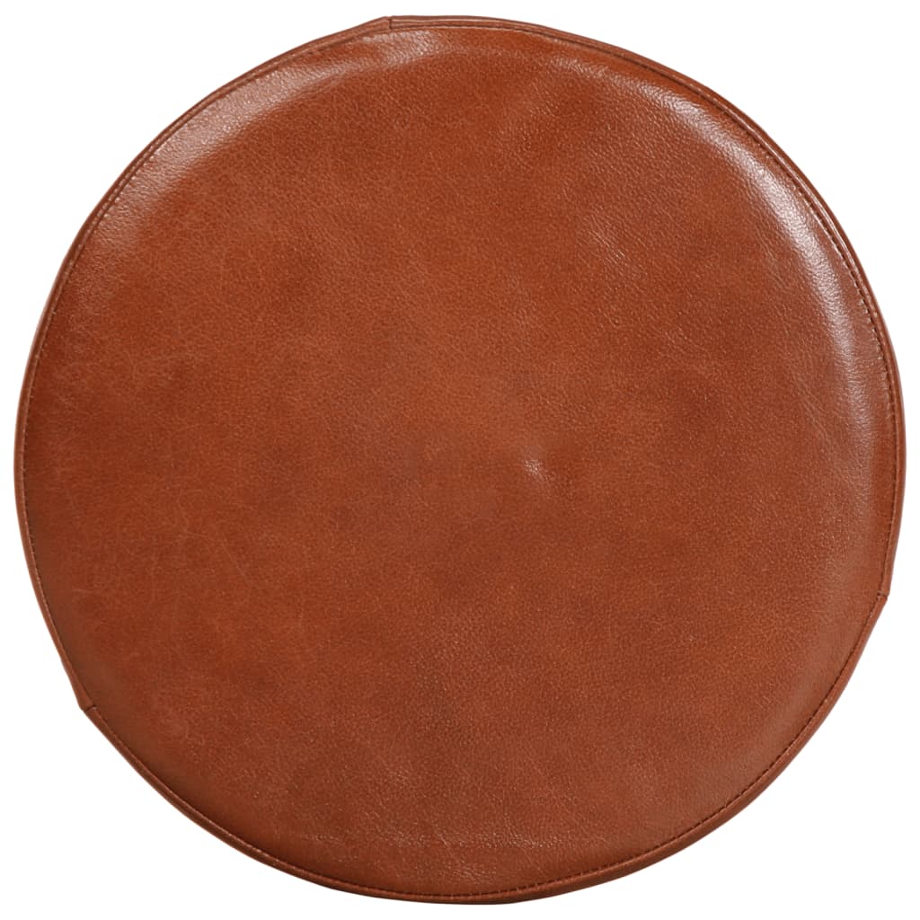 Barové Židle 2 Ks Pravá Kůže A Masivní Akáciové Dřevo