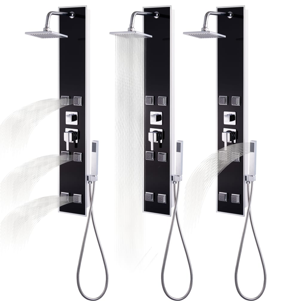 Sprchový Panel Skleněný 18 X 42, 1 X 120 Cm Černý