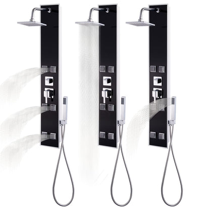 Sprchový Panel Skleněný 18 X 42, 1 X 120 Cm Černý