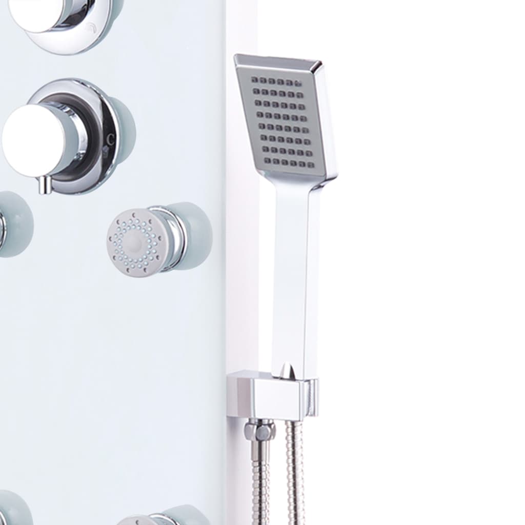 Sprchový Panel Skleněný 25 X 44, 6 X 130 Cm Bílý