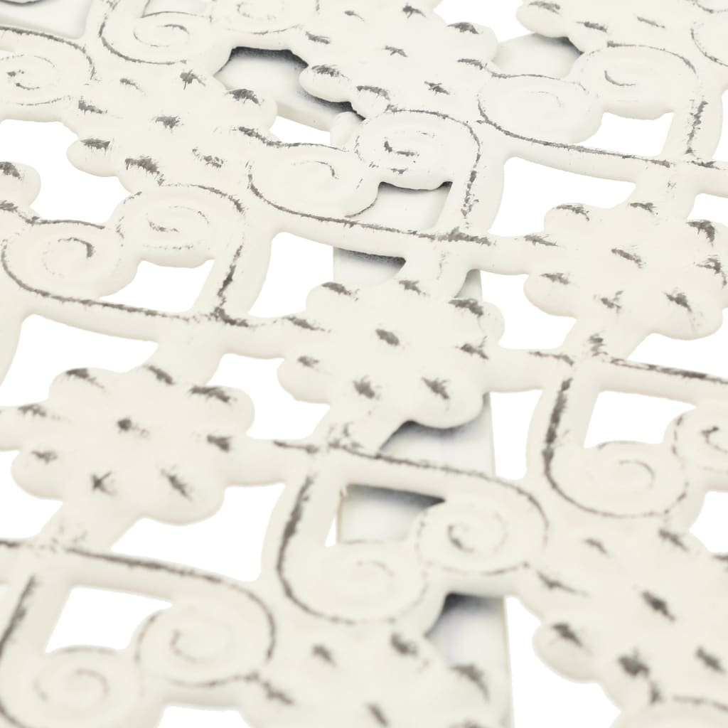 Bistro Stolek Ve Vintage Stylu Kulatý Kovový 40 X 70 Cm Bílý