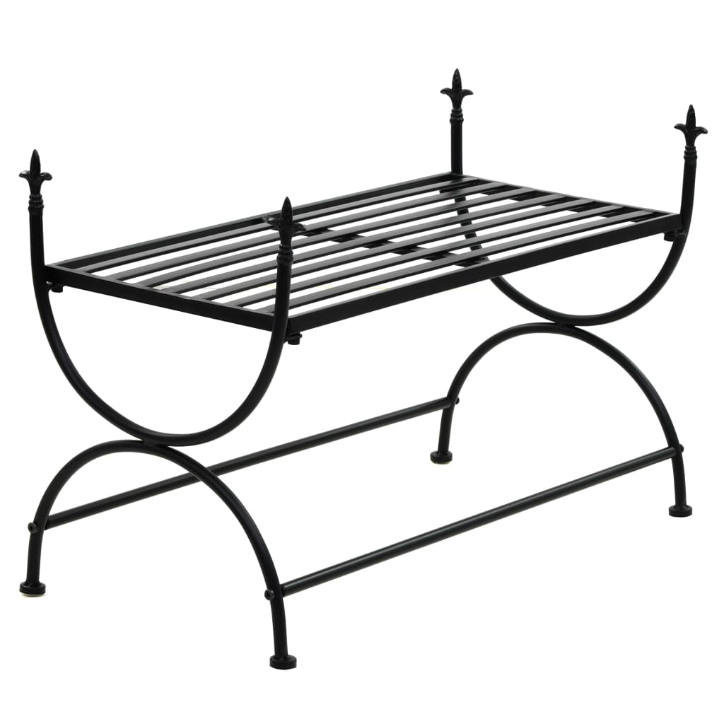 Lavice Ve Vintage Stylu Kovová 83 X 42 X 55 Cm Černá