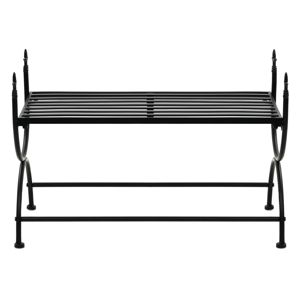 Lavice Ve Vintage Stylu Kovová 83 X 42 X 55 Cm Černá
