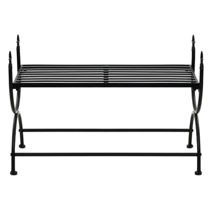 Lavice Ve Vintage Stylu Kovová 83 X 42 X 55 Cm Černá