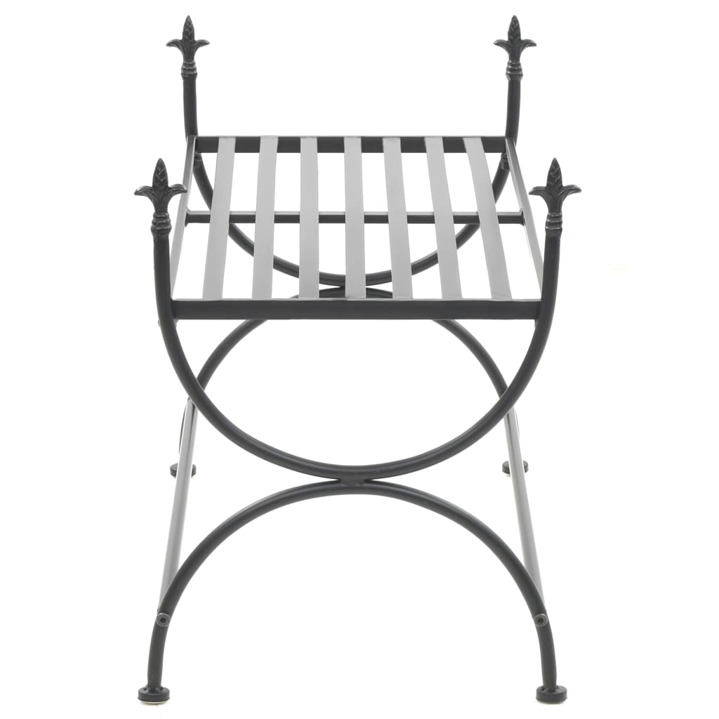 Lavice Ve Vintage Stylu Kovová 83 X 42 X 55 Cm Černá