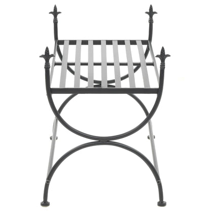 Lavice Ve Vintage Stylu Kovová 83 X 42 X 55 Cm Černá