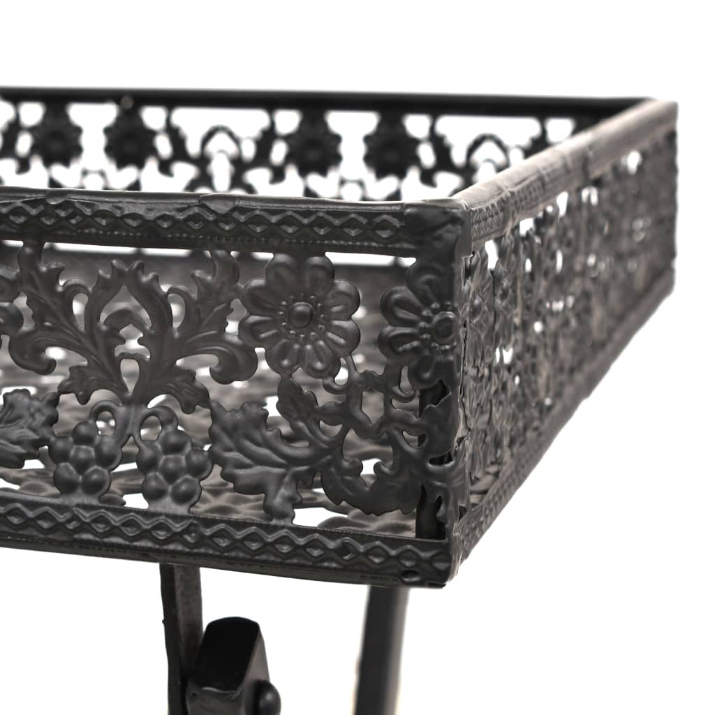 Skládací Čajový Stolek Ve Vintage Stylu Kovový 58X35X72Cm Černý