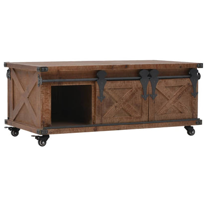 Konferenční Stolek Z Masivní Jedle 91 X 51 X 38 Cm Hnědý