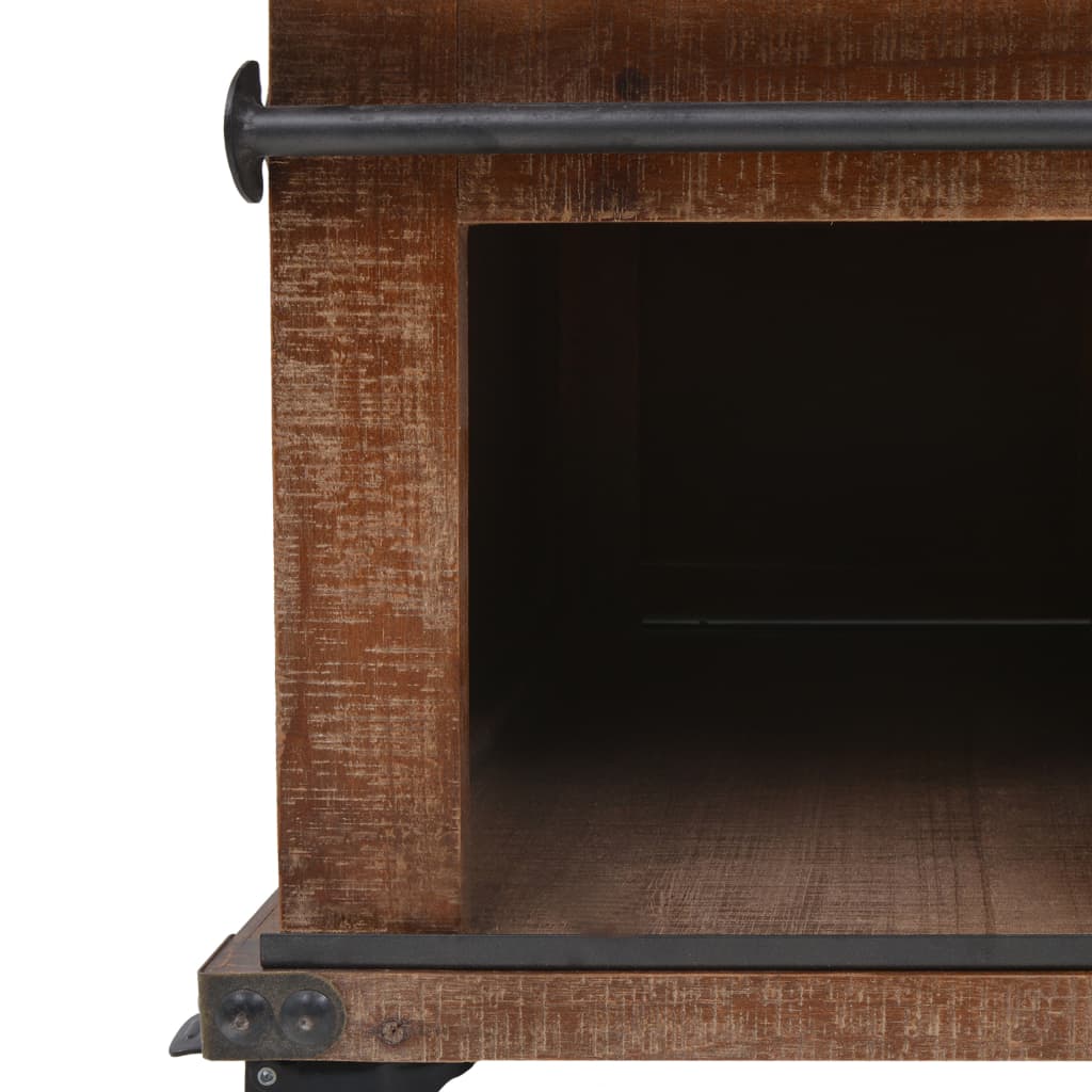 Konferenční Stolek Z Masivní Jedle 91 X 51 X 38 Cm Hnědý
