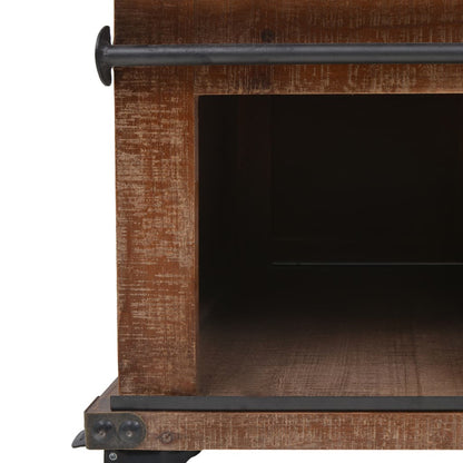 Konferenční Stolek Z Masivní Jedle 91 X 51 X 38 Cm Hnědý