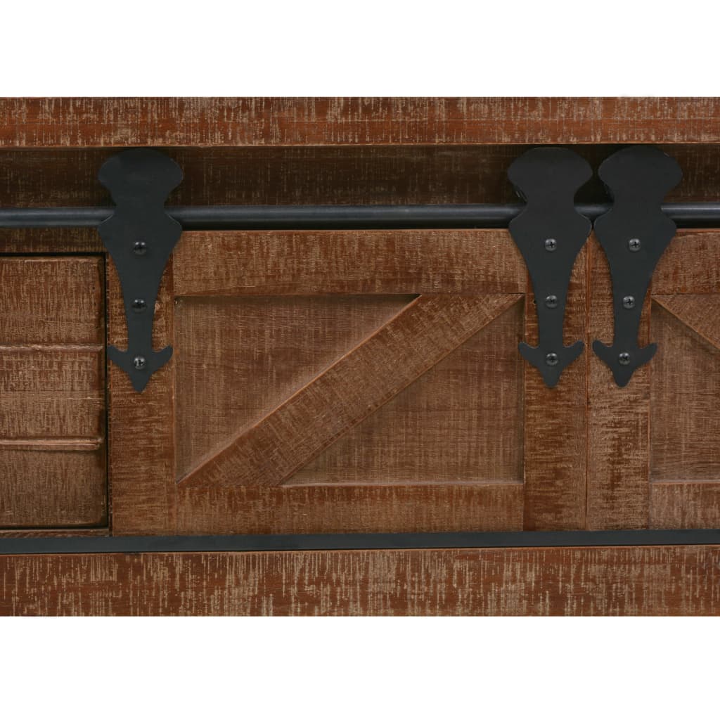 Konzolový Stolek Masivní Jedlové Dřevo 131 X 35,5 X 75 Cm Hnědý