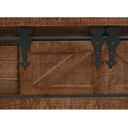 Konzolový Stolek Masivní Jedlové Dřevo 131 X 35,5 X 75 Cm Hnědý