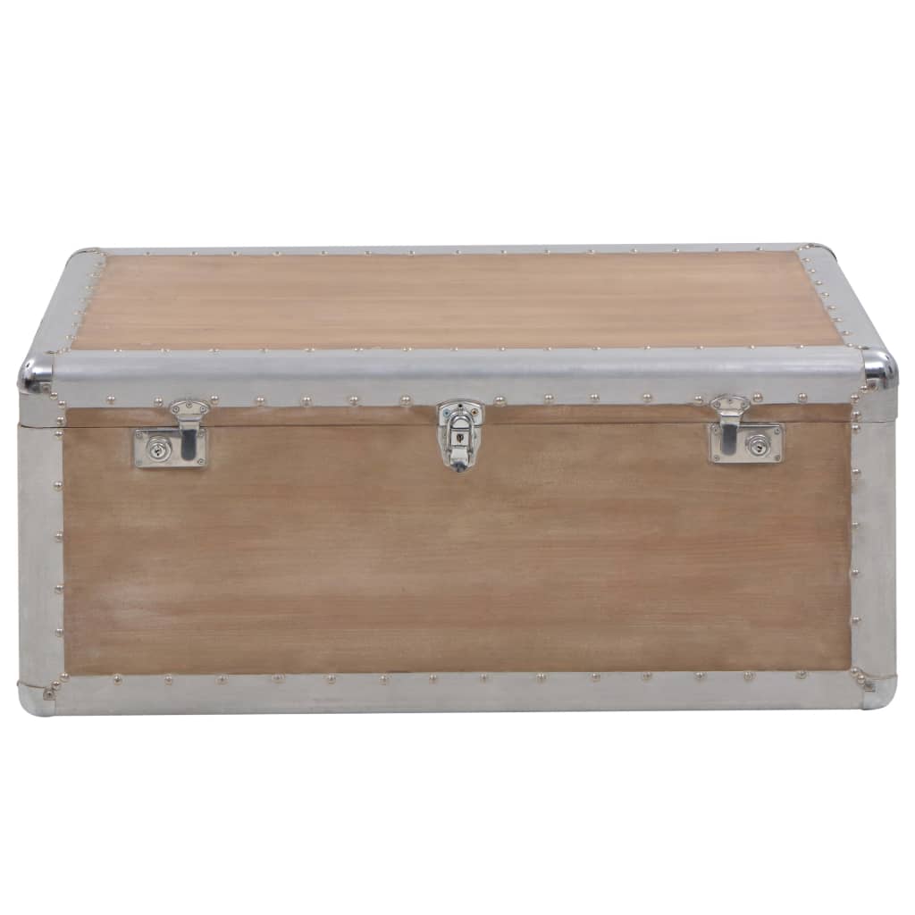 Úložný Box Z Masivního Jedlového Dřeva 91 X 52 X 40 Cm Hnědý