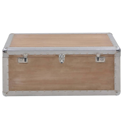 Úložný Box Z Masivního Jedlového Dřeva 91 X 52 X 40 Cm Hnědý