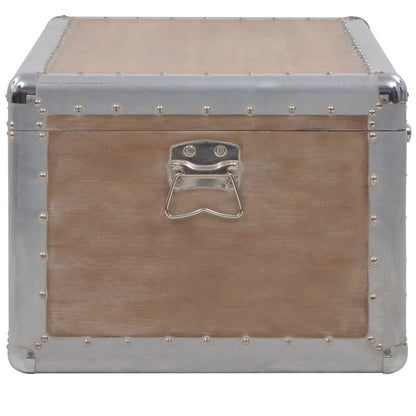 Úložný Box Z Masivního Jedlového Dřeva 91 X 52 X 40 Cm Hnědý