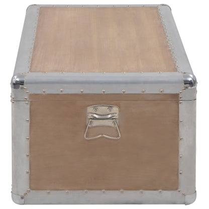 Úložný Box Z Masivního Jedlového Dřeva 91 X 52 X 40 Cm Hnědý