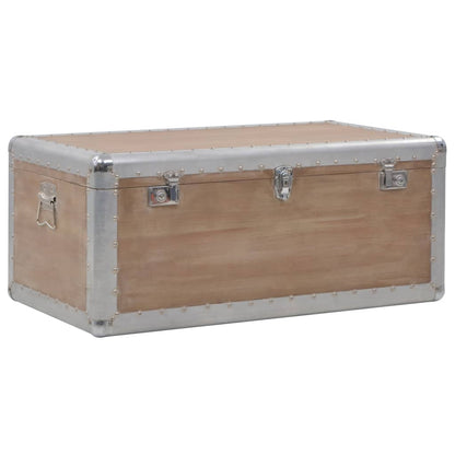 Úložný Box Z Masivního Jedlového Dřeva 91 X 52 X 40 Cm Hnědý