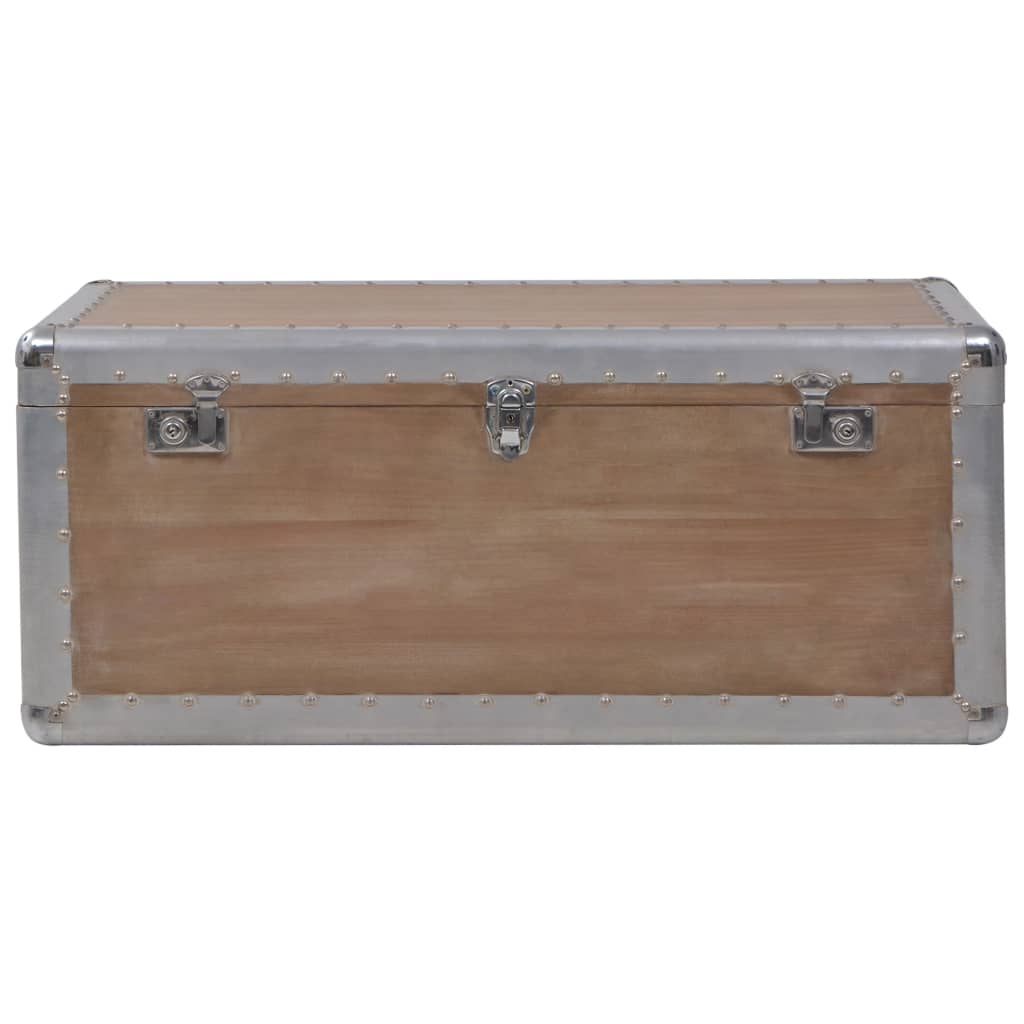 Úložný Box Z Masivního Jedlového Dřeva 91 X 52 X 40 Cm Hnědý