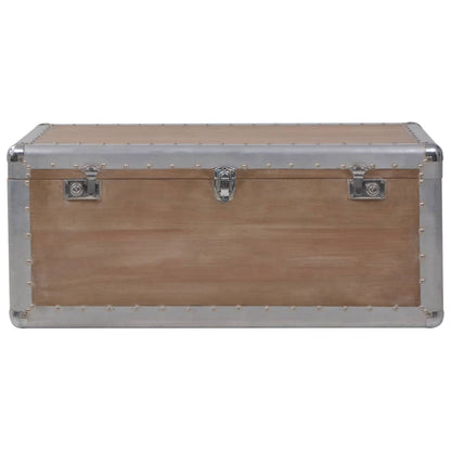 Úložný Box Z Masivního Jedlového Dřeva 91 X 52 X 40 Cm Hnědý