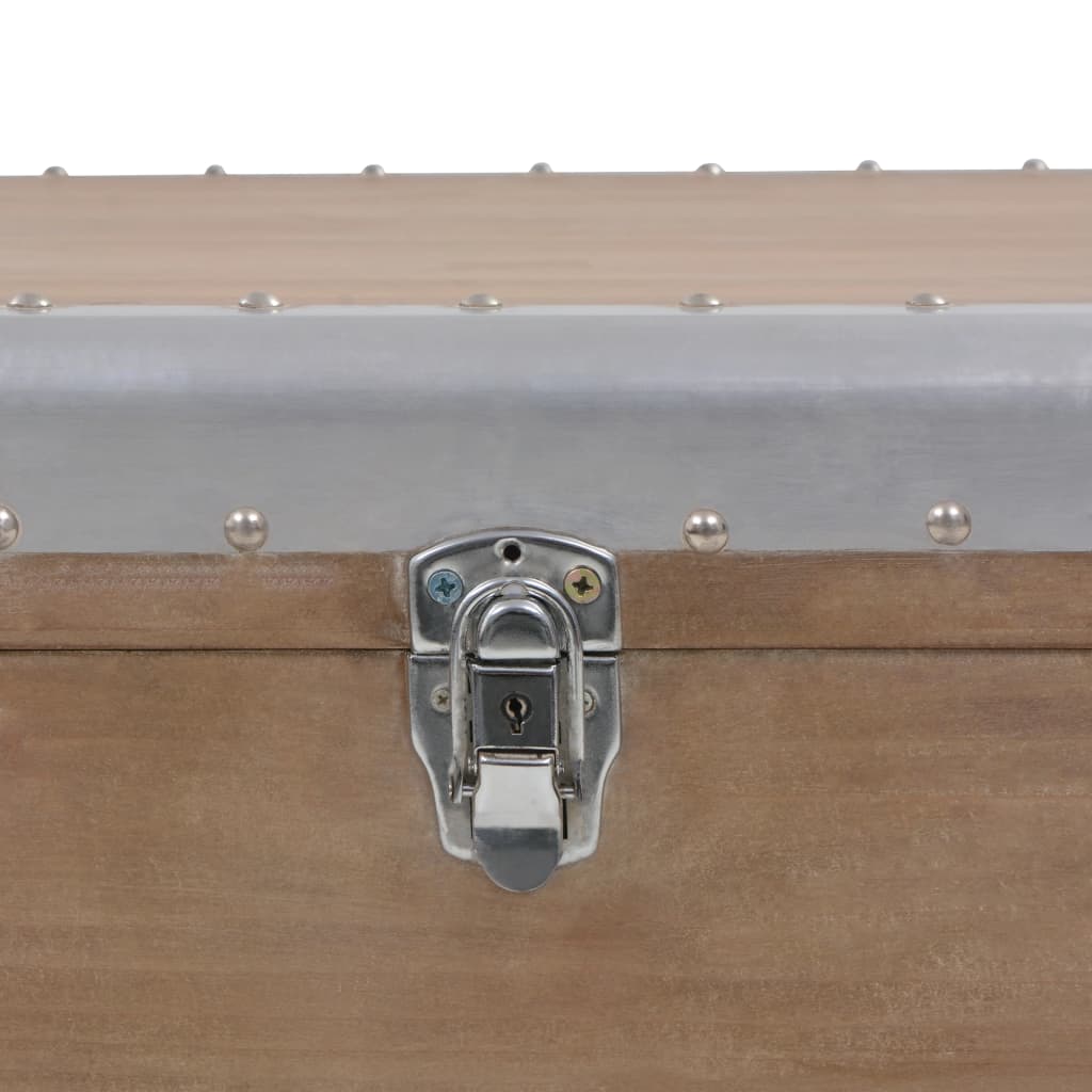 Úložný Box Z Masivního Jedlového Dřeva 91 X 52 X 40 Cm Hnědý
