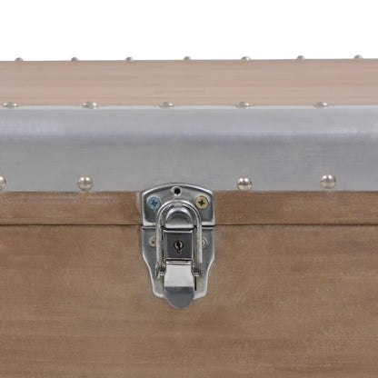 Úložný Box Z Masivního Jedlového Dřeva 91 X 52 X 40 Cm Hnědý