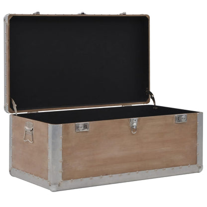 Úložný Box Z Masivního Jedlového Dřeva 91 X 52 X 40 Cm Hnědý