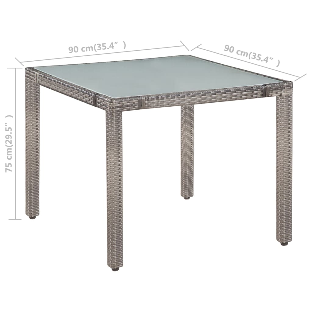 5Dílný Zahradní Jídelní Set S Poduškami Polyratan Šedý