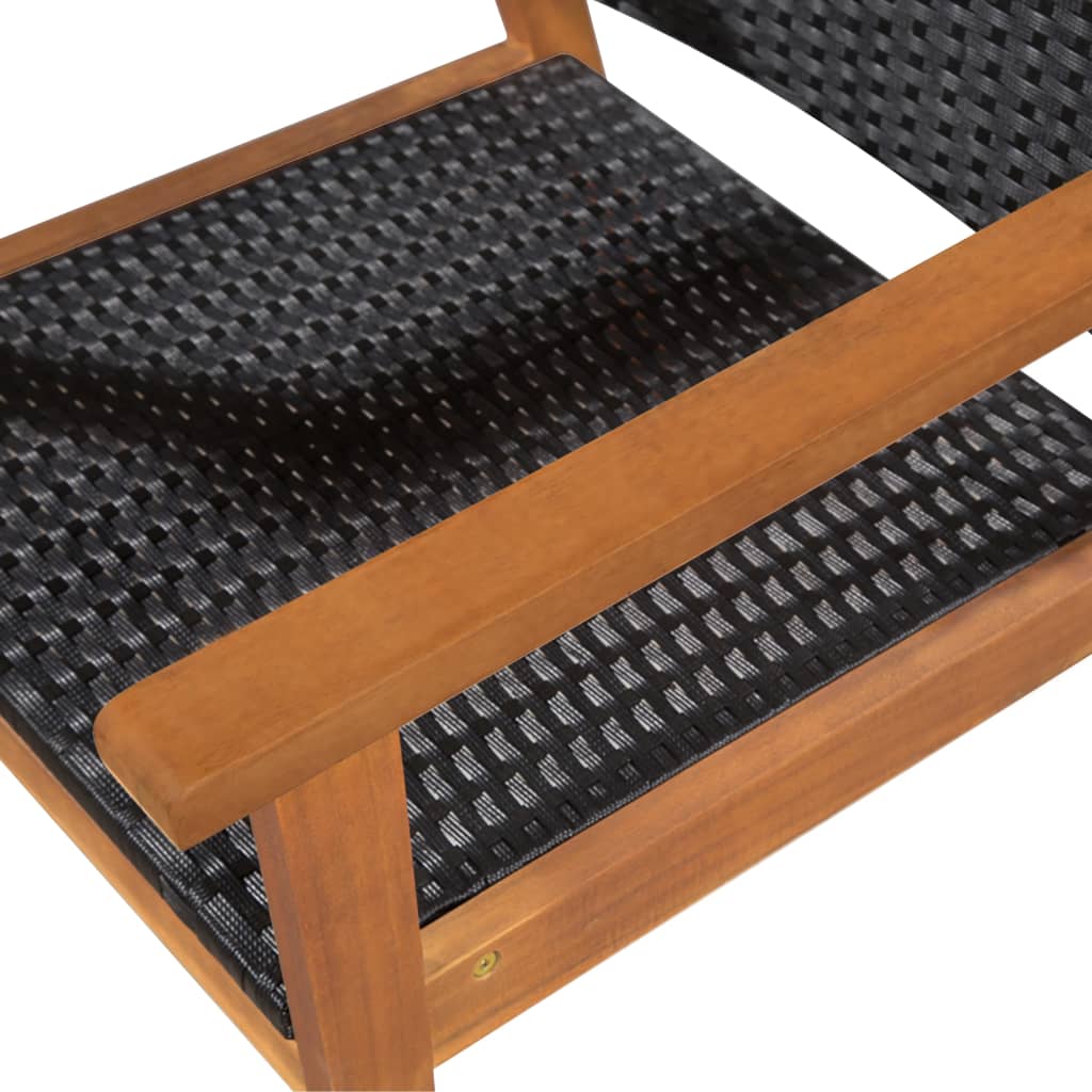 5Dílný Zahradní Jídelní Set Polyratan Černo-Hnědý