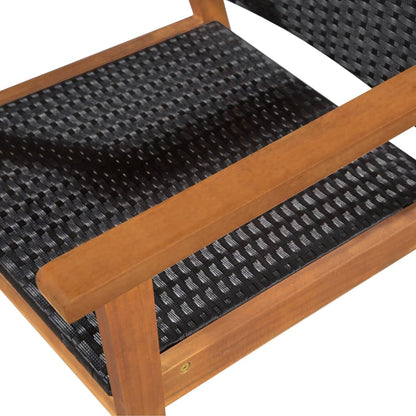 5Dílný Zahradní Jídelní Set Polyratan Černo-Hnědý