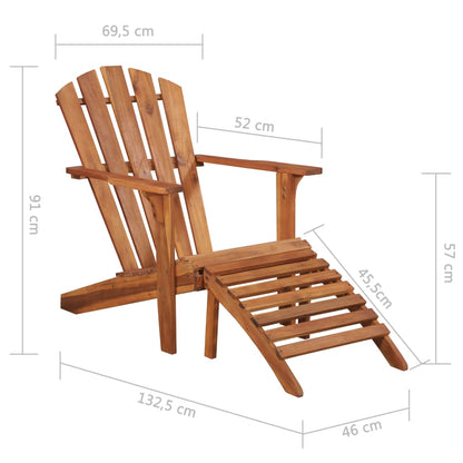 Zahradní Židle Adirondack S Podnožkou Masivní Akácie