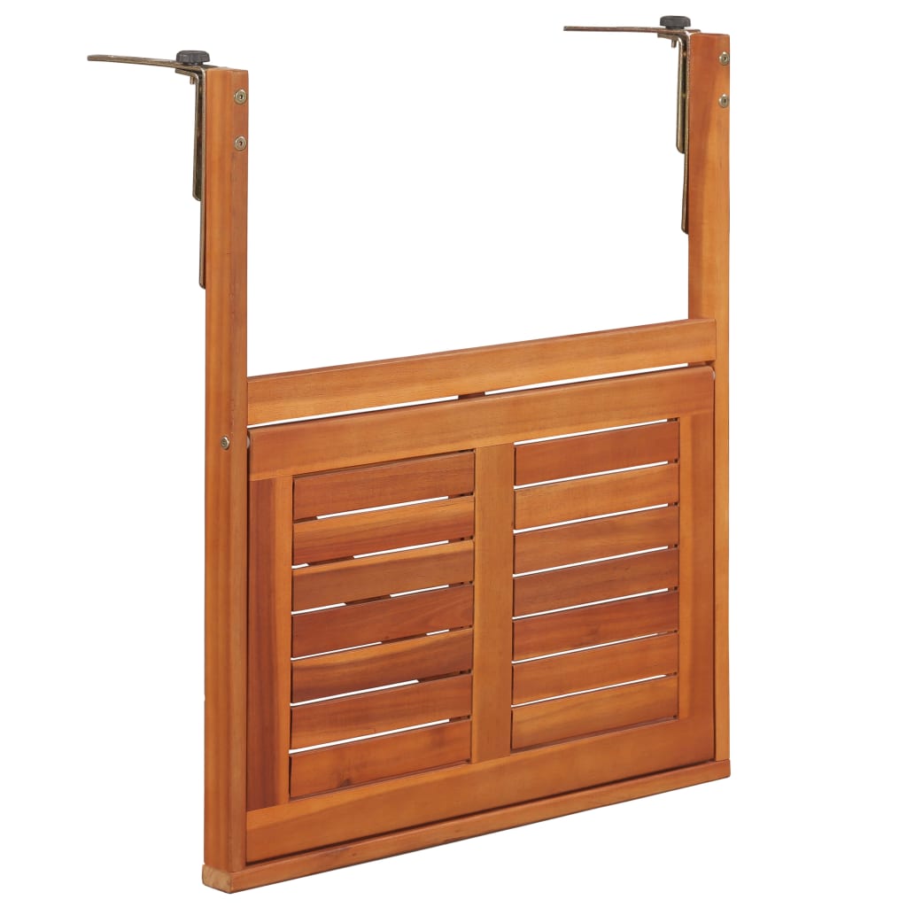 Závěsný Stůl Na Balkon 64,5 X 44 X 80 Cm Masivní Akáciové Dřevo