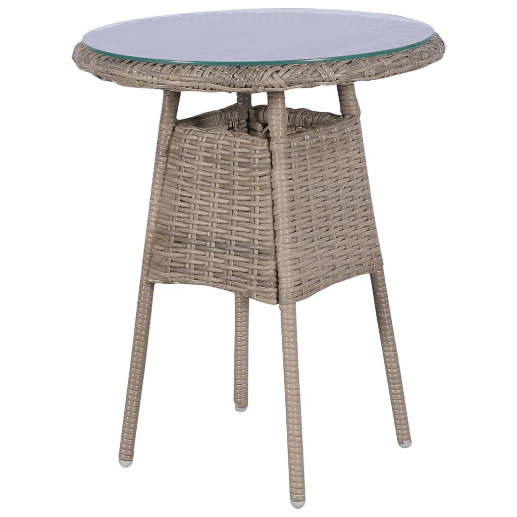 3Dílný Bistro Set S Poduškami Hnědý Polyratanový