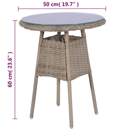 3Dílný Bistro Set S Poduškami Hnědý Polyratanový