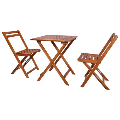 3Dílný Skládací Bistro Set Masivní Akáciové Dřevo Přírodní