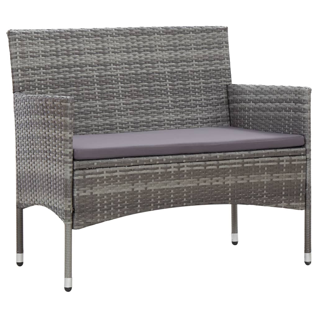 Zahradní Lavice 90 Cm Polyratan Černá