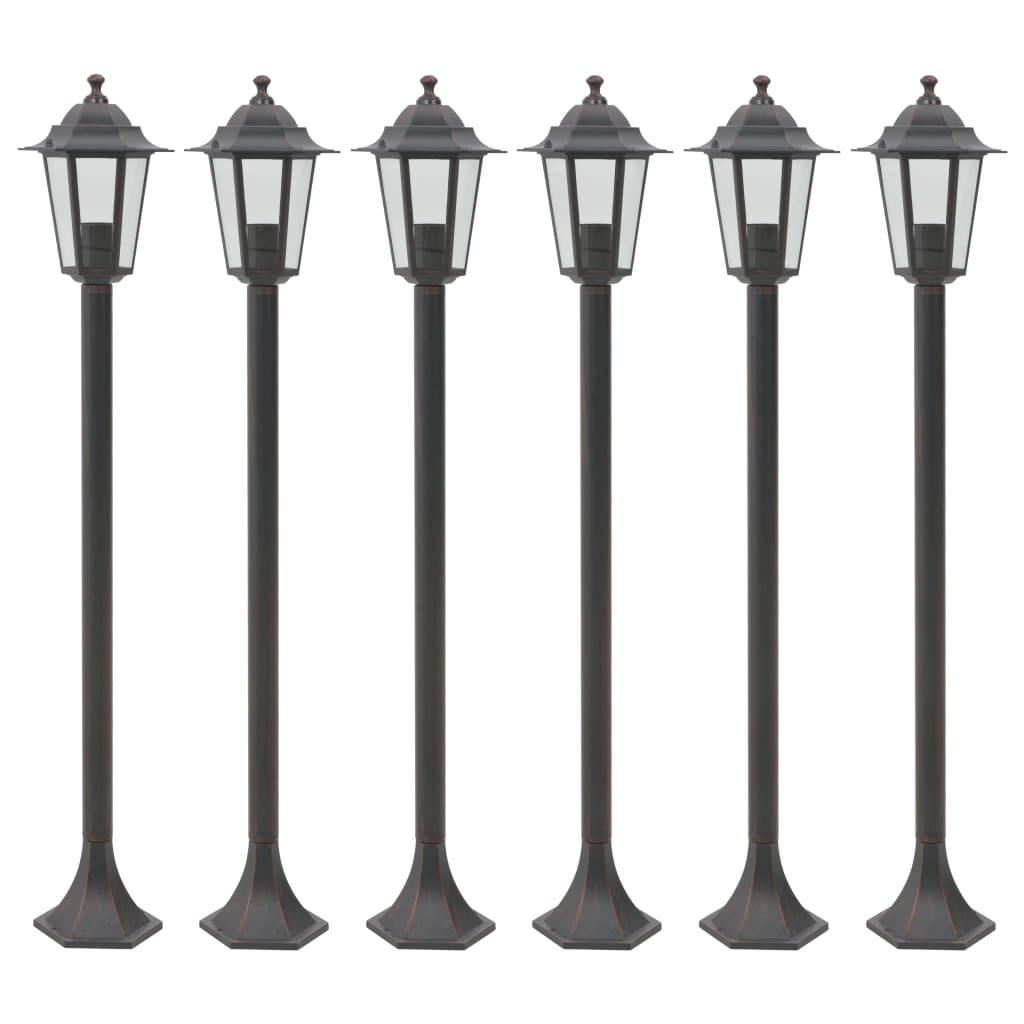 Zahradní Sloupové Lampy 6 Ks E27 110 Cm Hliníkové Bílé