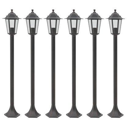 Zahradní Sloupové Lampy 6 Ks E27 110 Cm Hliníkové Bílé