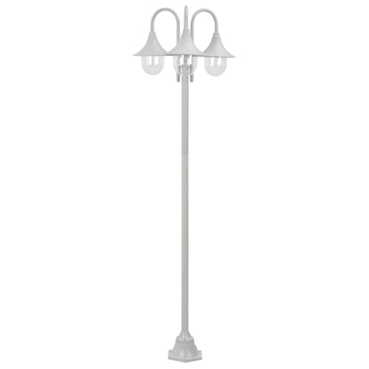 Zahradní Sloupová Lampa 3 Ramena E27 220 Cm Hliník