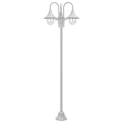Zahradní Sloupová Lampa 3 Ramena E27 220 Cm Hliník