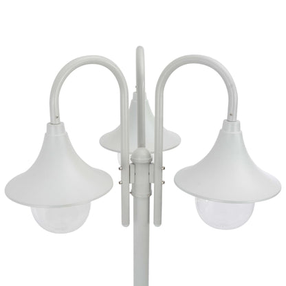 Zahradní Sloupová Lampa 3 Ramena E27 220 Cm Hliník