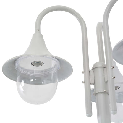 Zahradní Sloupová Lampa 3 Ramena E27 220 Cm Hliník
