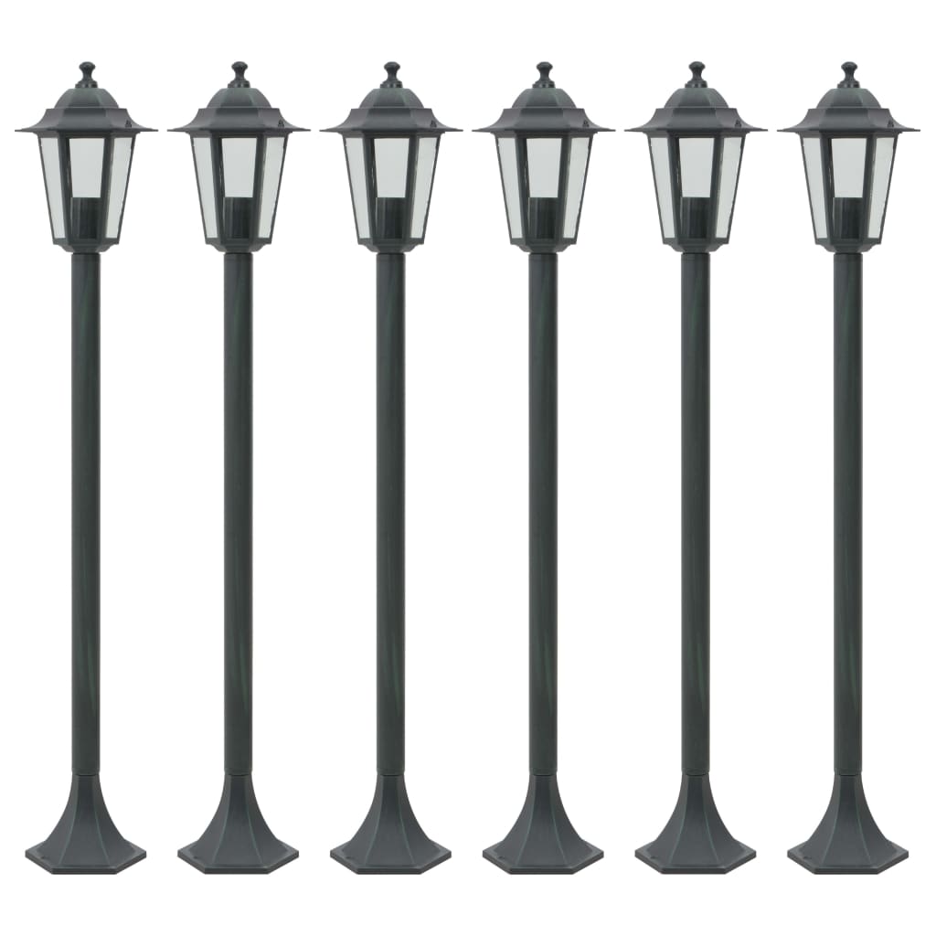 Zahradní Sloupové Lampy 6 Ks E27 110 Cm Hliníkové Bílé