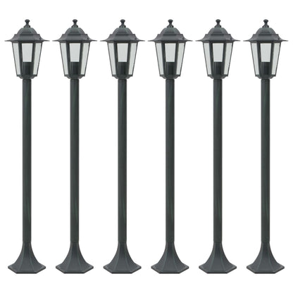 Zahradní Sloupové Lampy 6 Ks E27 110 Cm Hliníkové Bílé