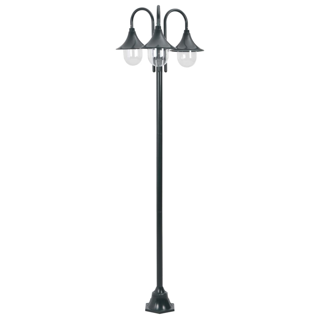Zahradní Sloupová Lampa 3 Ramena E27 220 Cm Hliník