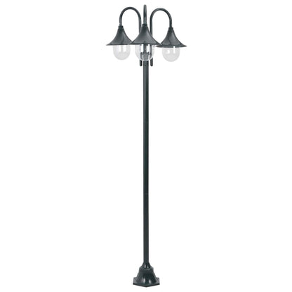 Zahradní Sloupová Lampa 3 Ramena E27 220 Cm Hliník