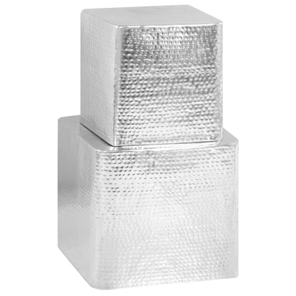 Konferenční Stolky 2 Ks Stříbrné Hliníkové